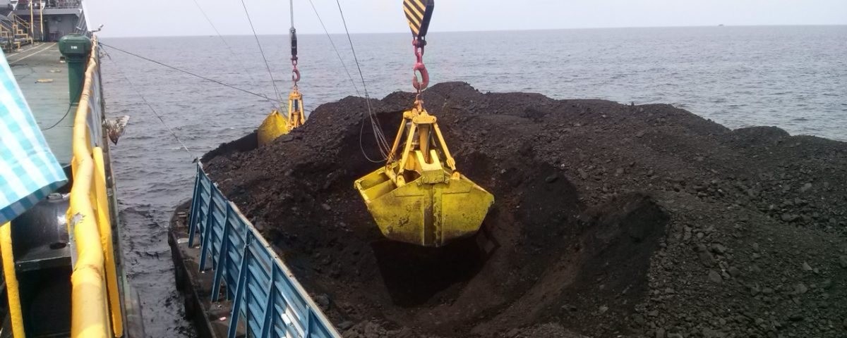 Sedimentation ponds and rehabilitated land at the concession